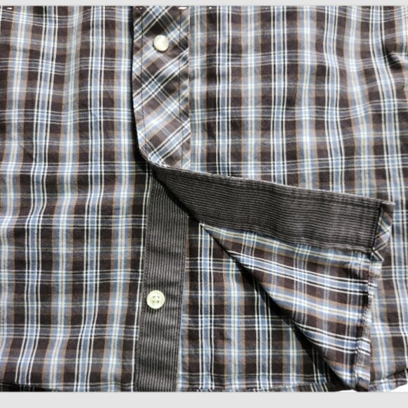 Denver Hayes Shirt Men's Med. Pearl Snap Corduroy Trim Long Sleeve Slim Fit - Picture 11 of 11